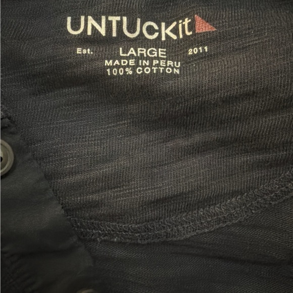 UNTUCKit Yannick Navy Long Sleeve Henley Shirt Men’s Large - Picture 3 of 5